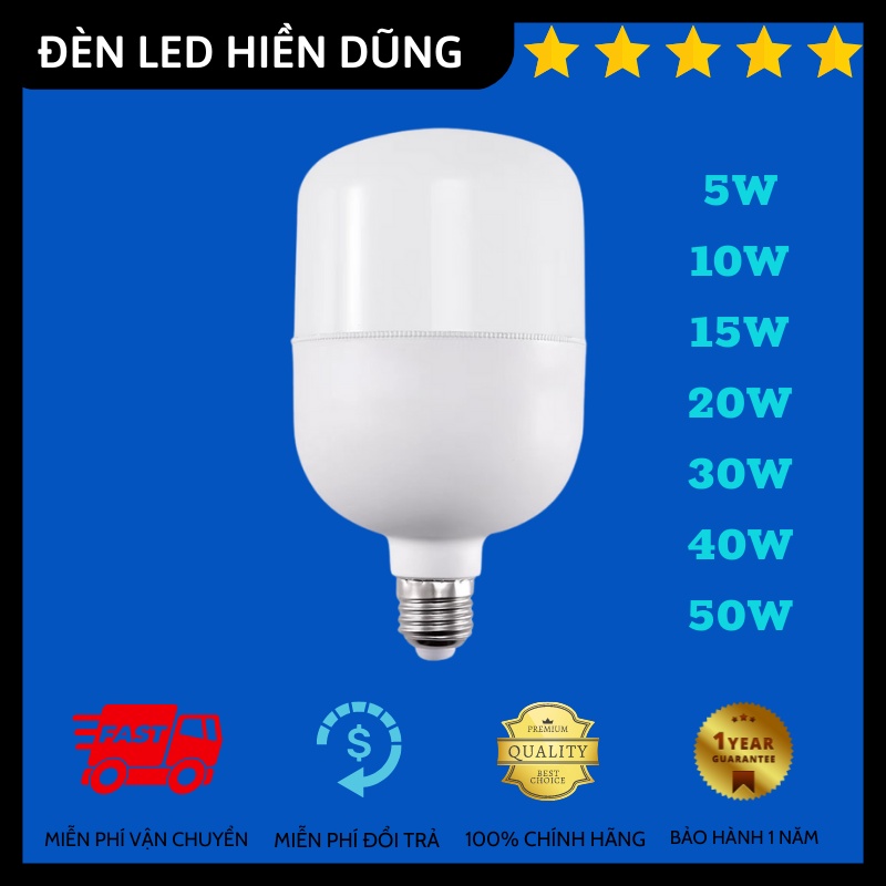 Bóng đèn Led Bulb siêu sáng, Bóng led bulb trụ nhựa ánh sáng trắng tiết kiệm điện