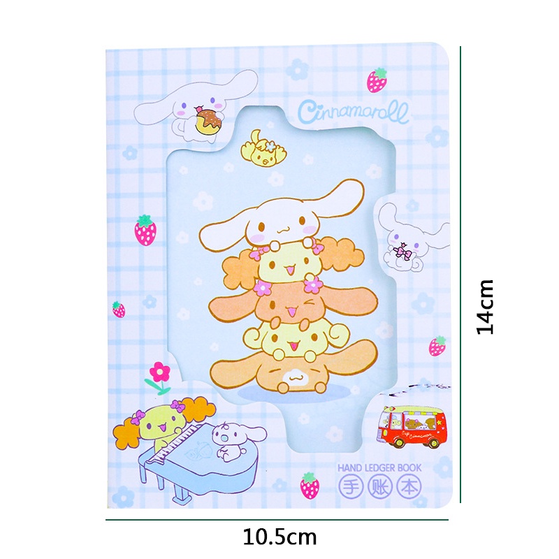 Sổ Tay Khổ A6 Họa Tiết Hoạt Hình Kuromi My Melody Cinnamoroll Kitty Dễ Thương Cho Học Sinh