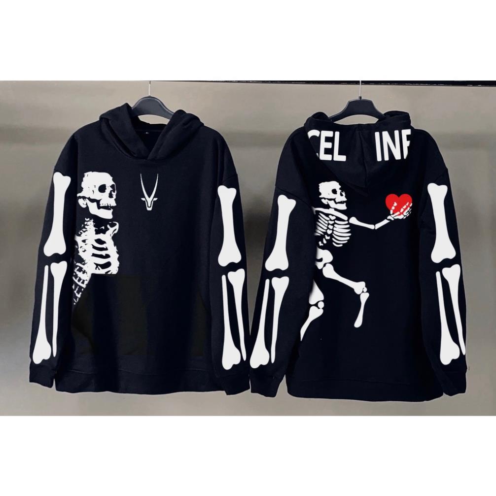 Áo Hoodie xương trái tim, áo khoác nỉ thu đông hot trend 2022