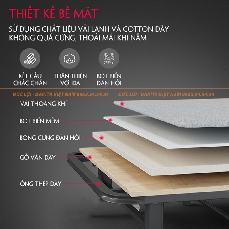 Giường Ngủ DAKITA DKB-470 - Giường Ngủ Có Nệm Xếp Gọn Đa Năng