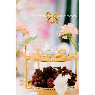 Khay bánh nơ 2 tầng đĩa tròn