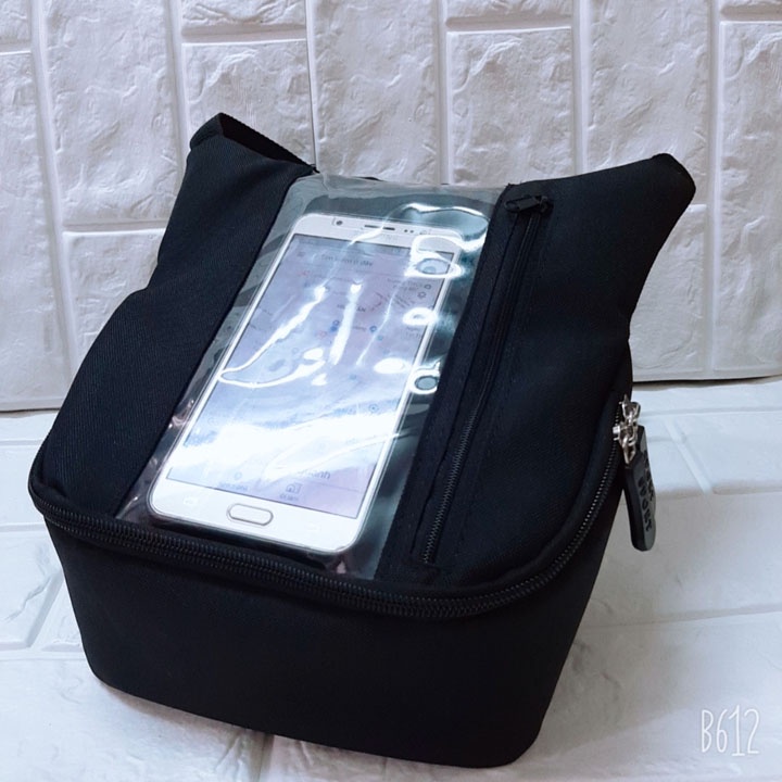 Túi đựng điện thoại treo đầu xe máy mẫu đứng vải bố chuyên dụng Sunha dành cho xe ôm công nghệ phiên bản mới,