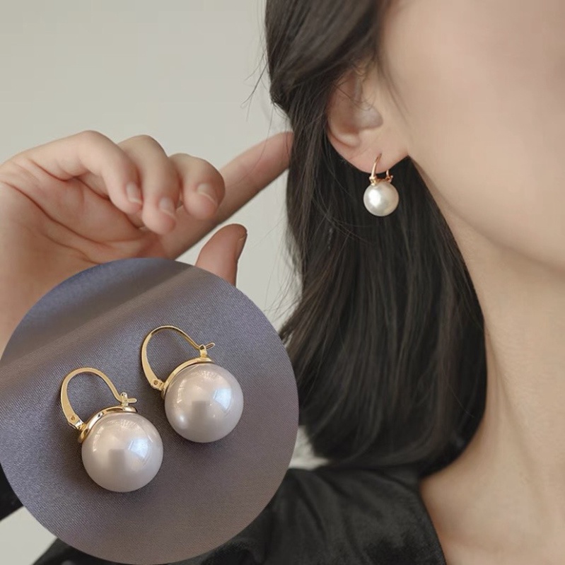 Bông tai ngọc trai nhân tạo 3 màu sang trọng TIMSTORE phụ kiện trang sức phong cách hàn quốc