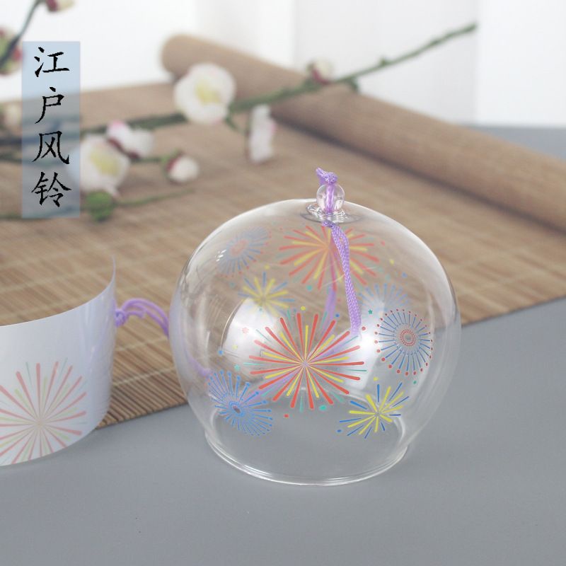Chuông Gió Thủy Tinh Màu Hồng & Tím