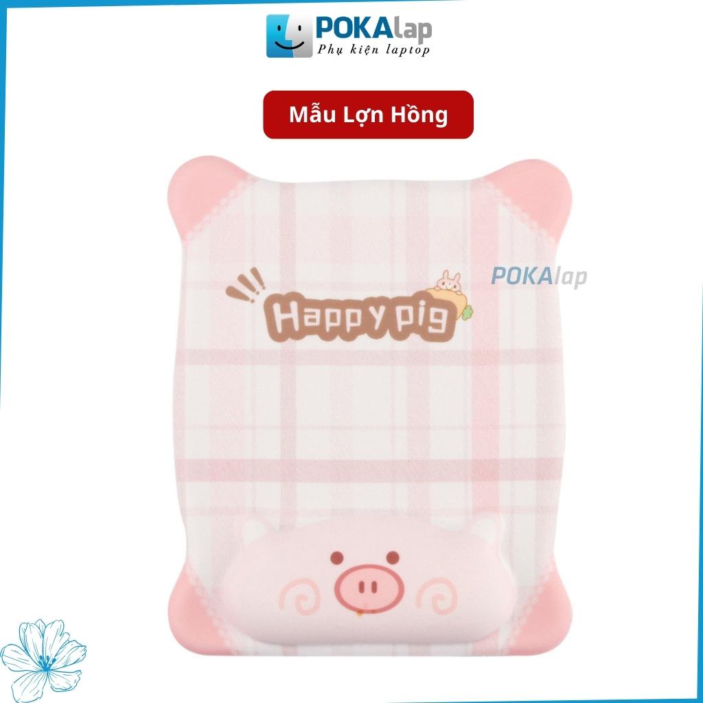 Lót chuột có đệm kê cổ tay chống mỏi Silicone POKA66 hình thú cưng siêu êm, chống trơn trượt  – POKALAP