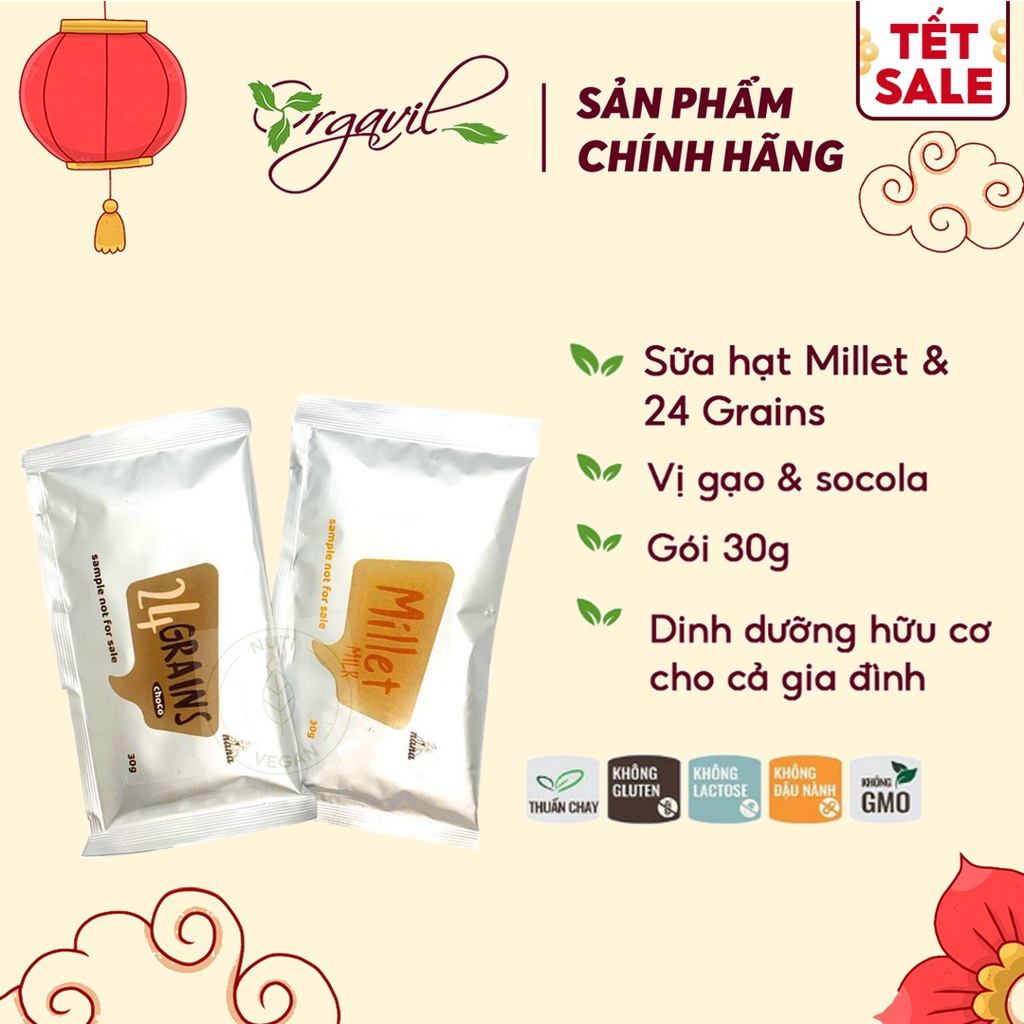 Sữa Hạt Millet & 24 Grains Gói 30g - Sữa Hạt Hữu Cơ Dinh Dưỡng Cho Mẹ Bầu - Orgavil