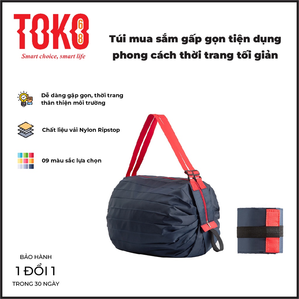 Túi mua sắm gấp gọn tiện dụng thời trang tối giản hiện đại