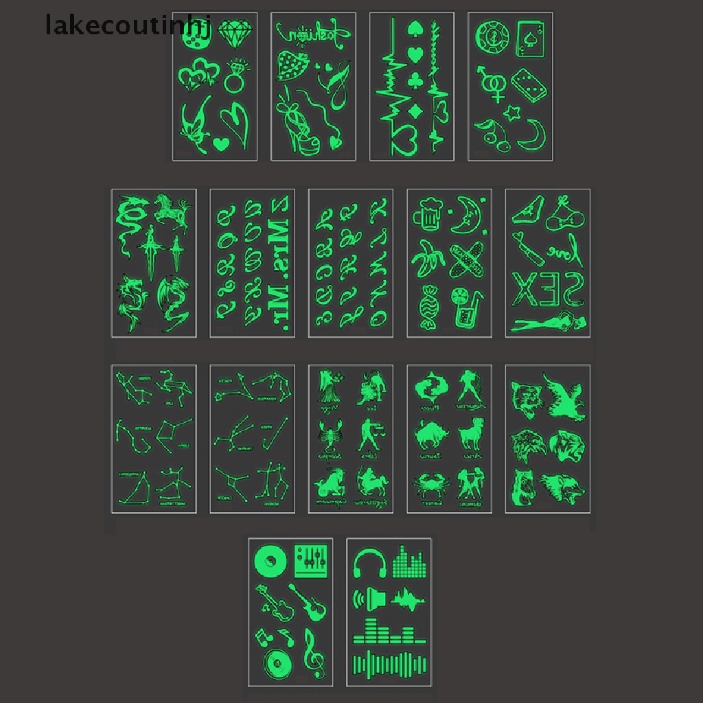 Miếng Dán Hình Xăm Dạ Quang lakecou Độc Đáo Cá Tính