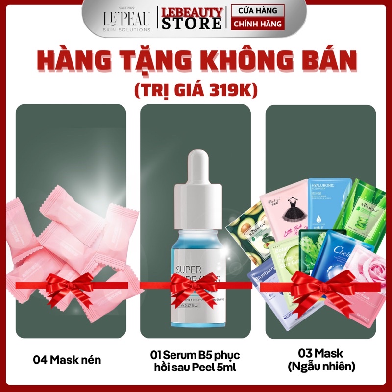 Peel mờ Thâm Mụn, Nám, Tàn Nhang, Sáng da - Tặng Serum B5 phục hồi da -  Peel da Vi Tảo Retinol - LE’PEAU