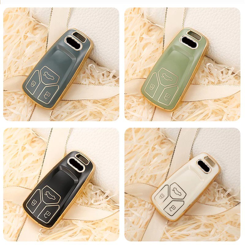Bao Da, Vỏ Bảo Vệ, Ốp Chìa Khóa, Bọc Chìa Khóa Cao Cấp Dùng Cho Xe Ô Tô Audi A3, A4, A5, A6, A7, A8, A4L, A6L, Q5, Q7