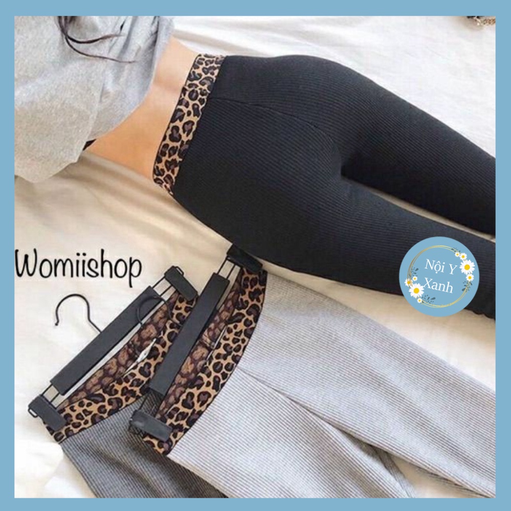 Quần Legginh Len Tăm Nữ Cạp Hình Hoa Báo SIÊU CO GIÃN nội y xanh -  chất đẹp