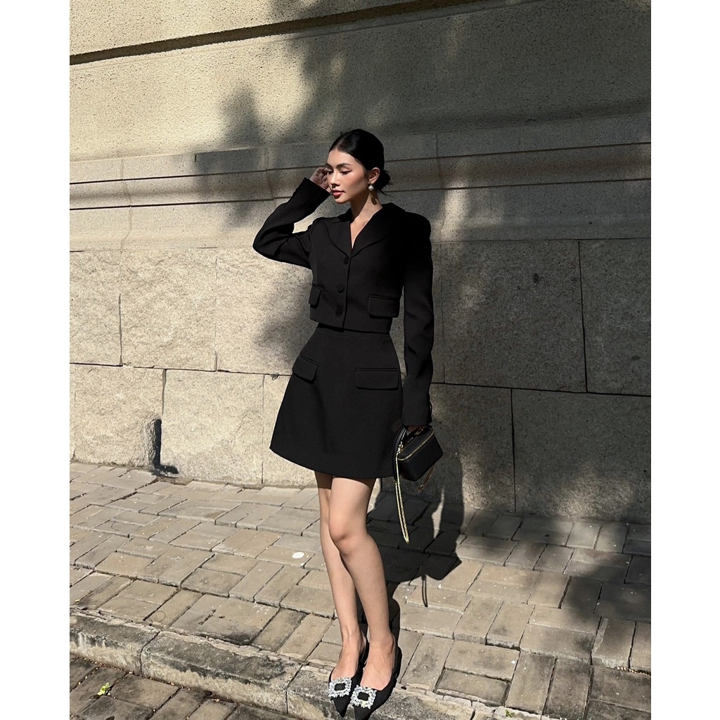 Áo Blazer Tuxedo Mini HUONG BOUTIQUE HBVEST228