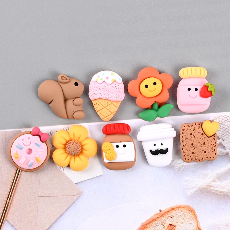 Hoạt Hình Ghim Cài Trang Trí Giày Trẻ Em Hình Que Kem / Cá Mập / Gấu koala / Thỏ / Bánh donut / donut / Gấu hello kitty