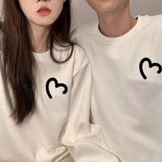 Áo Sweater Couple In Hình Logo Trái Tim Hở form rộng dáng Unisex phù hơp cho cặp đôi