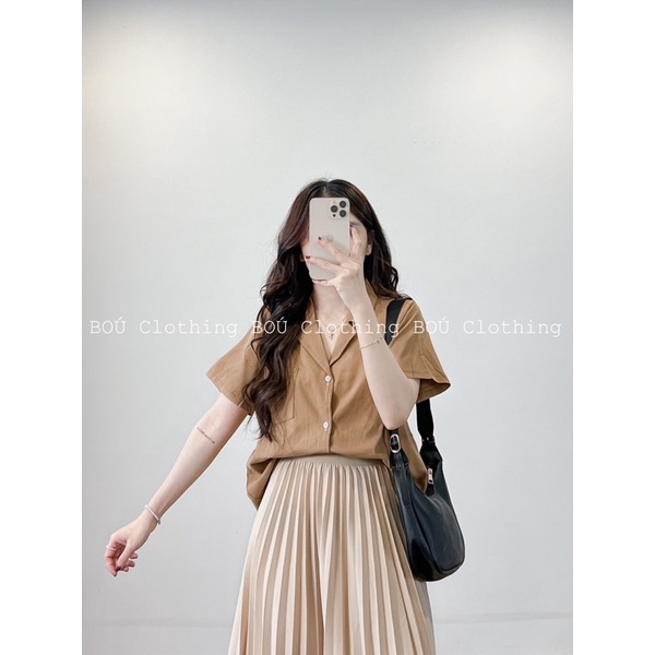 Chân váy dài xếp ly nhỏ lưng chun trẻ trung, dễ phối dành cho nữ