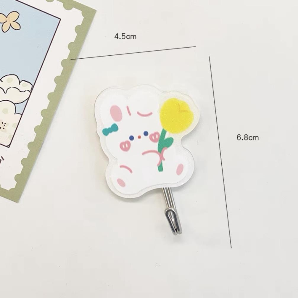 Móc Treo Đồ, Móc Dán Tường Bằng Acrylic Đa Năng Không Để Lại Dấu Vết Họa Tiết Hoạt Hình Kitchee Cute
