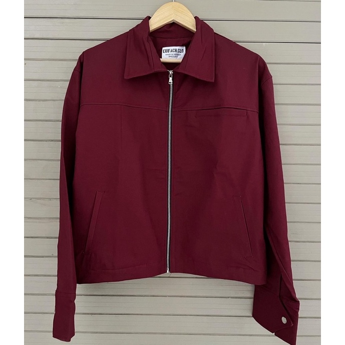 Áo khoác Kaki jacket dáng boxy 4 màu đỏ kem xám đen