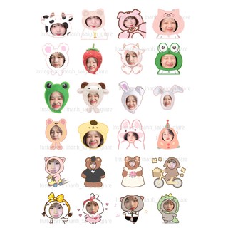 In hình chibi ghép mặt 4cm 24 hình chibi đôi 7cm 8 hình /A4 ko cắt sẵn chất liệu decal mực tốt (ghép mặt chibi)