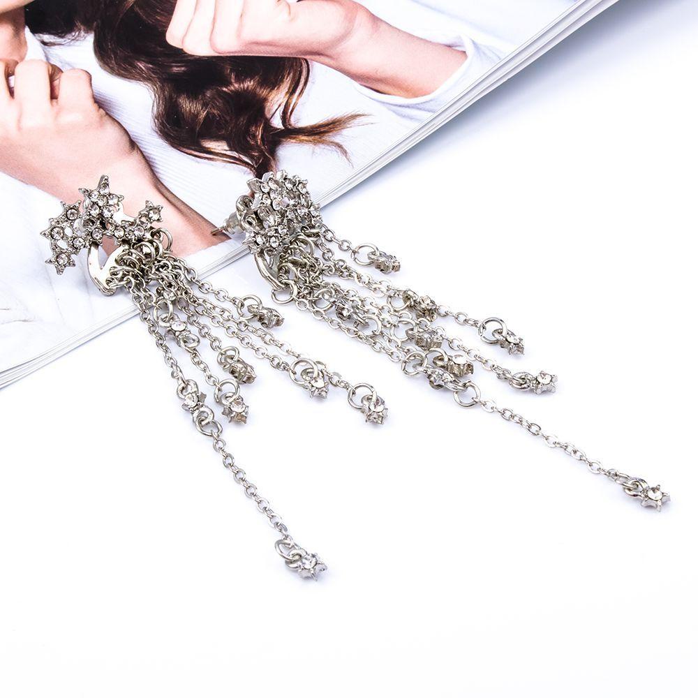 Bông Tai Tua Rua Dáng Dài Bằng Hợp Kim Thiết Kế Tinh Tế Thời Trang