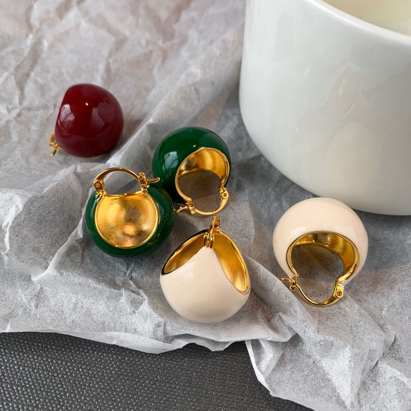 Khuyên Tai Nữ Tráng Men Sang Trọng Phong Cách Âu Mỹ