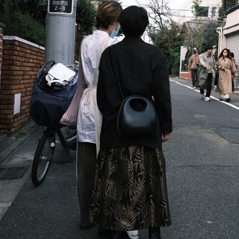 MISCHA Túi Đeo Chéo Da PU Hình Tròn Nhỏ Màu Trơn Dễ Phối Đồ Hợp Thời Trang