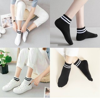 Combo 2 Đôi Tất nữ phong cách hàn quốc 💖 Vớ nữ cổ ngắn sọc kẻ phong cách hàn quốc siêu xinh