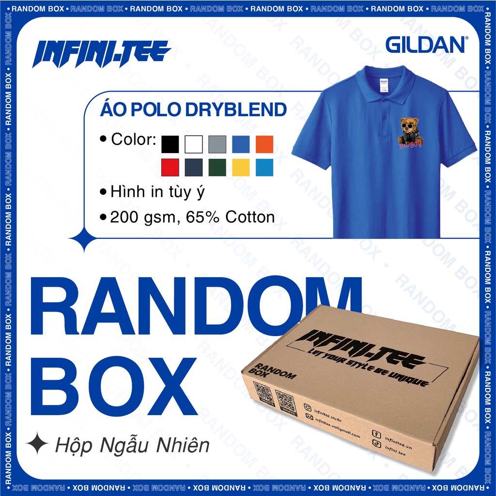 Hộp POLO Random Box, form Unisex, INFINITEE cực đẹp INFINITEE