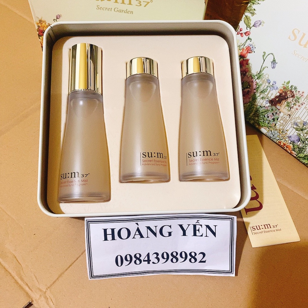 [MỚI-HỘP SẮT] Set Xịt Khoáng Nước Thần Su:m37 Secret Essence Mist 60ml (TẶNG 2 CHAI SƠ CUA 60ML/CHAI)