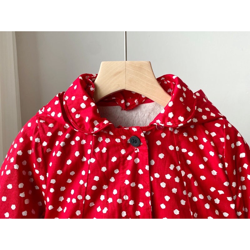 Áo khoác kaki lót lông cho bé gái