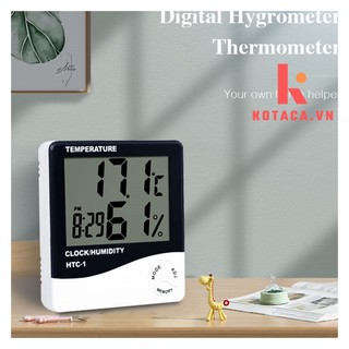 Đồng Hồ Đo Nhiệt Độ - Độ Ẩm HTC1, Nhiệt kế ẩm điện tử màn hình LCD sắc nét