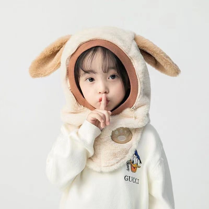 Mũ Trùm Tai Dày Dặn Chống Gió Dễ Thương Kèm Tấm Chắn Trong Suốt Giữ Ấm Mùa Đông Cho Bé