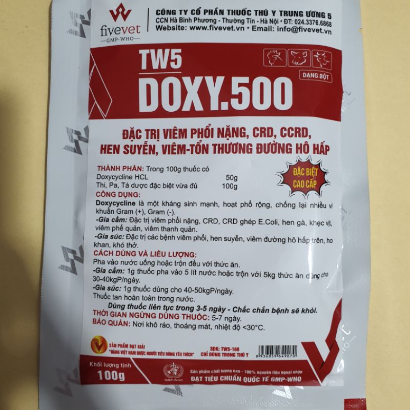 Doxy 500 cao cấp hàm lượng cao 100gr đặc biệt cao cấp Trung Ương 5