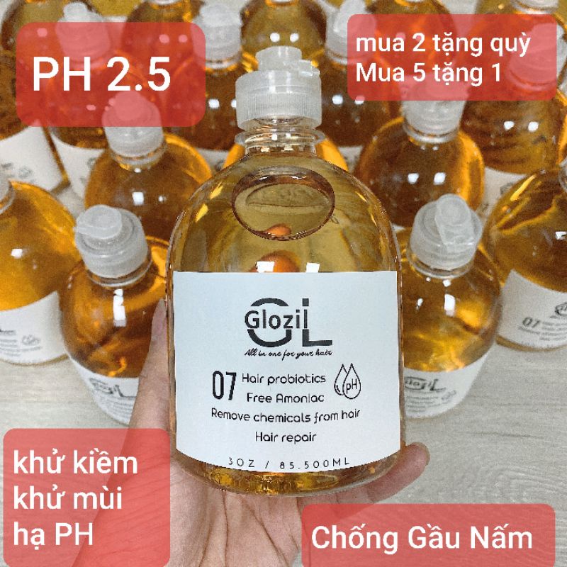 Khử Kiềm Tóc Glozil, khử Mùi Làm Tóc, Giảm PH, Hữu Cơ, Không Chứa silocone 500ml chính hãng