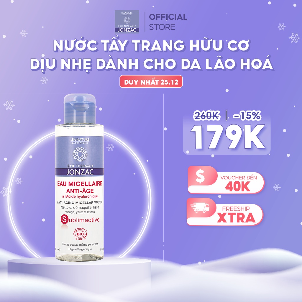 Nước Tẩy Trang Hữu Cơ Dưỡng Ẩm Cho Da Lão Hóa Eau Thermale Jonzac Sublimactive Anti-Aging Micellar Water 150ml