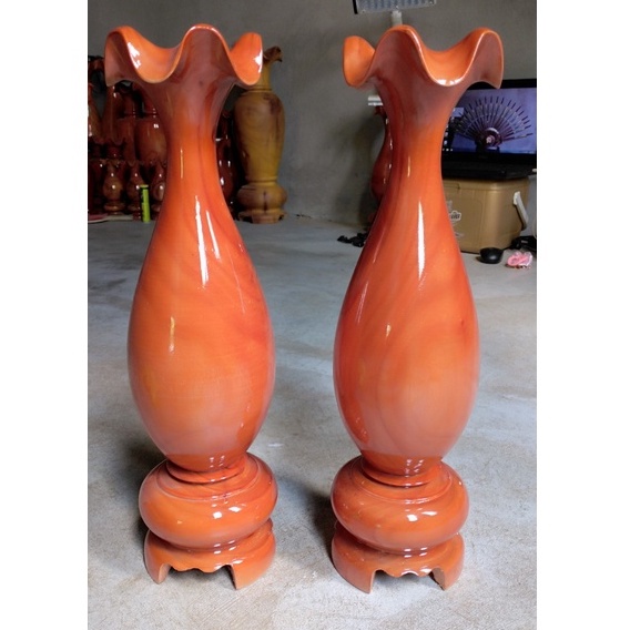 đôi bình gỗ mít cao 41cm x 12cm