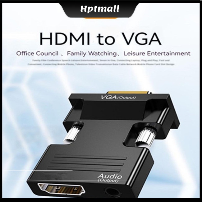 Bộ Chuyển Đổi Vga Sang Hdmi 1080p Hd Tương Thích Với PS4 / PC / Laptop / Tv / Máy Chiếu