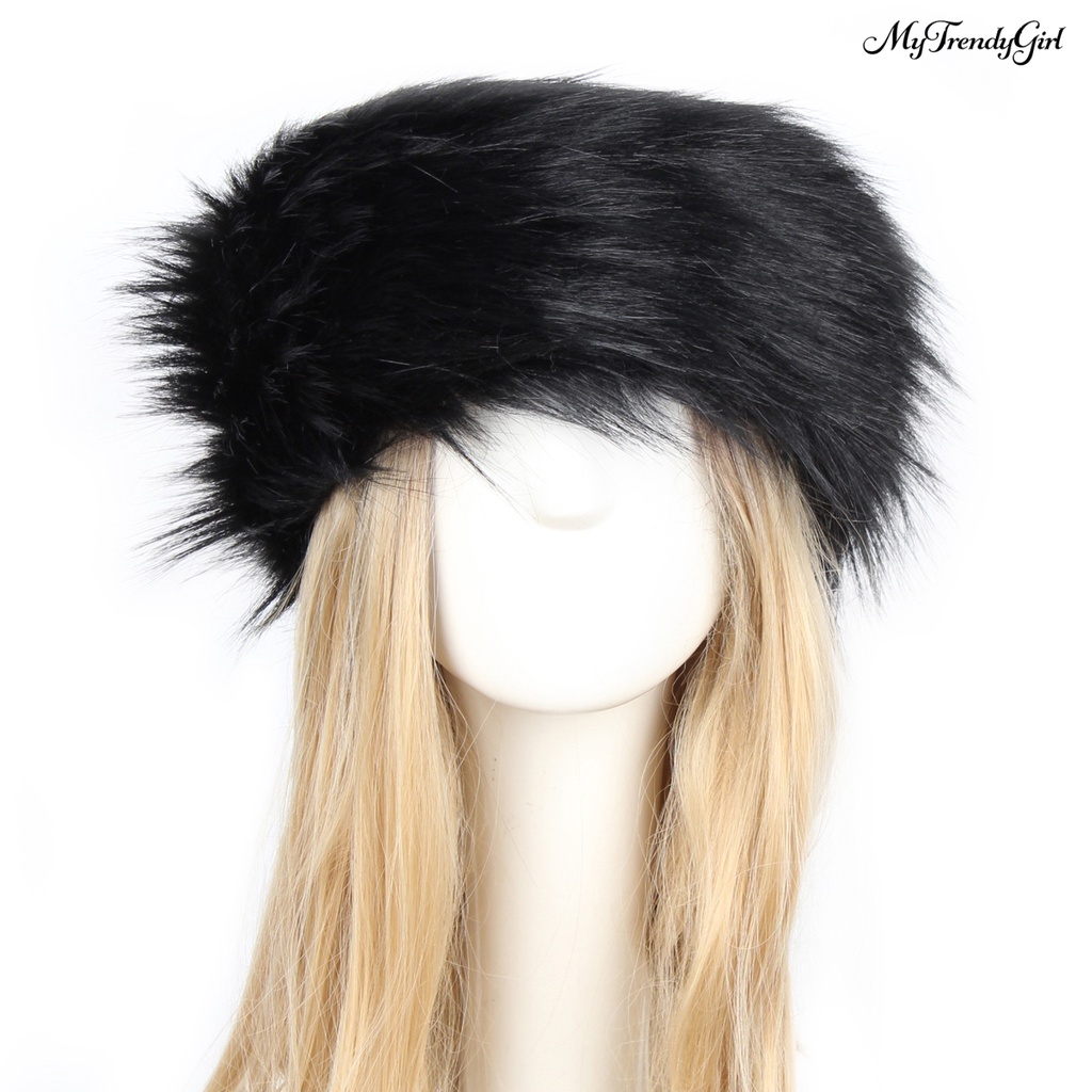 Mũ Turban Rộng Vành Phối Lông Giả Dày Dặn Màu Sắc Thời Trang Cho Nữ