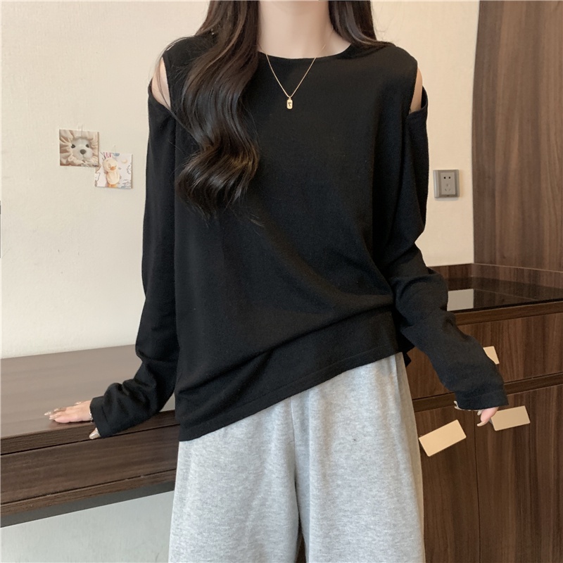 Áo thun SUXI tay dài màu trơn đơn giản thời trang dành cho nữ