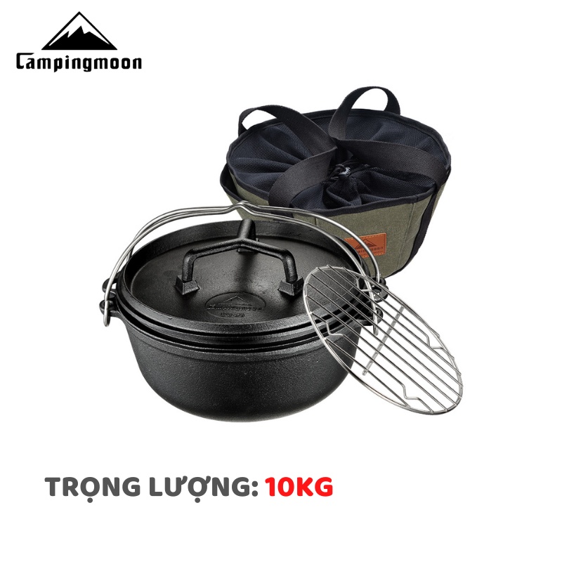 NỒI GANG KÈM CHẢO DÃ NGOẠI CẮM TRẠI CAMPINGMOON DO-28