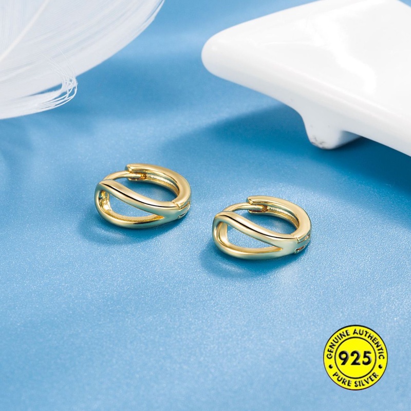 Khuyên Tai Dạng Kẹp Hình Giọt Nước Rỗng Đơn Giản Thời Trang Thu Đông U1435