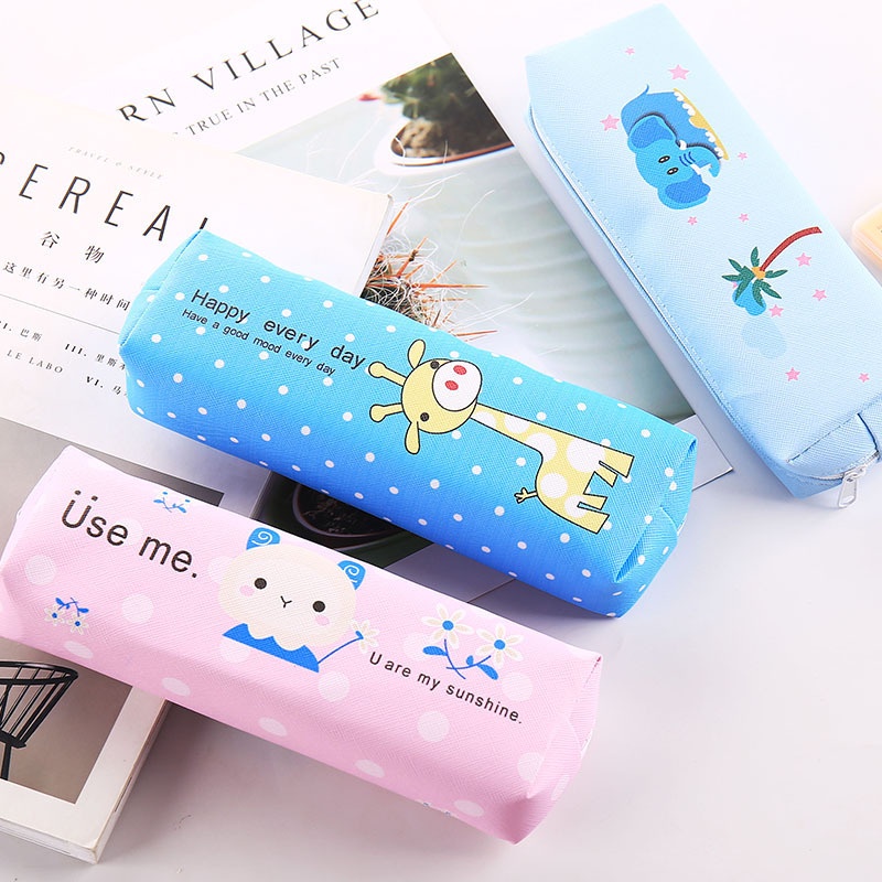 Bóp Viết Da Pu Đa Năng In Họa Tiết Hoạt Hình Dễ Thương Phong Cách Hàn Quốc Cho Học Sinh