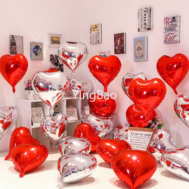 Set 5 Bong Bóng Hình Trái Tim 18 "Trang Trí Tiệc Cưới / Sinh Nhật / Đính Hôn Lãng Mạn