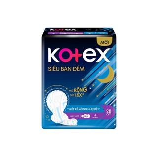 Băng vệ sinh Kotex Siêu Ban Đêm cánh - 28cm