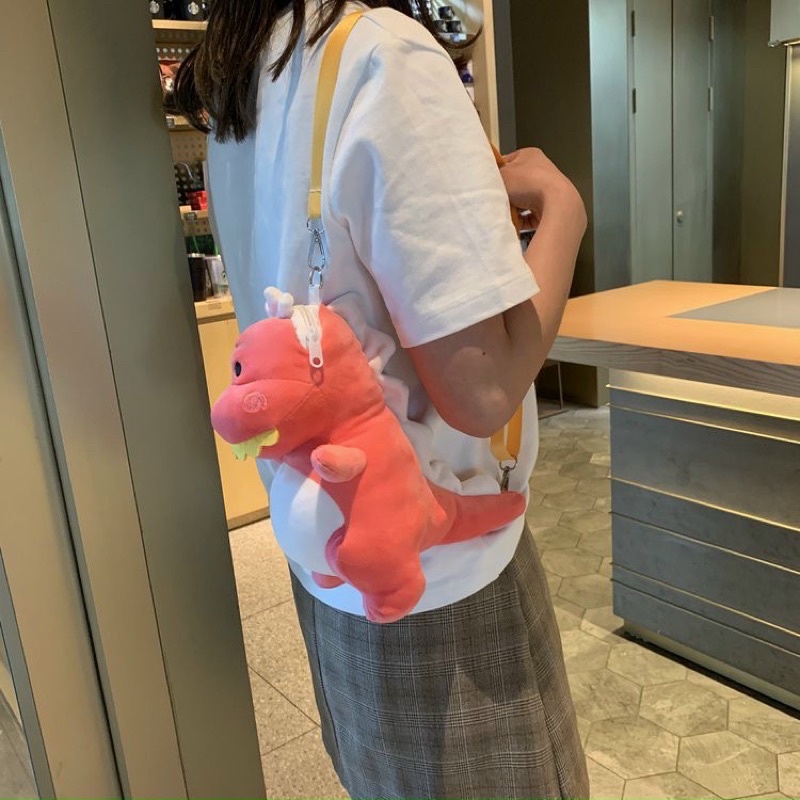 Túi đeo chéo hình thú bông khủng long siêu đáng yêu