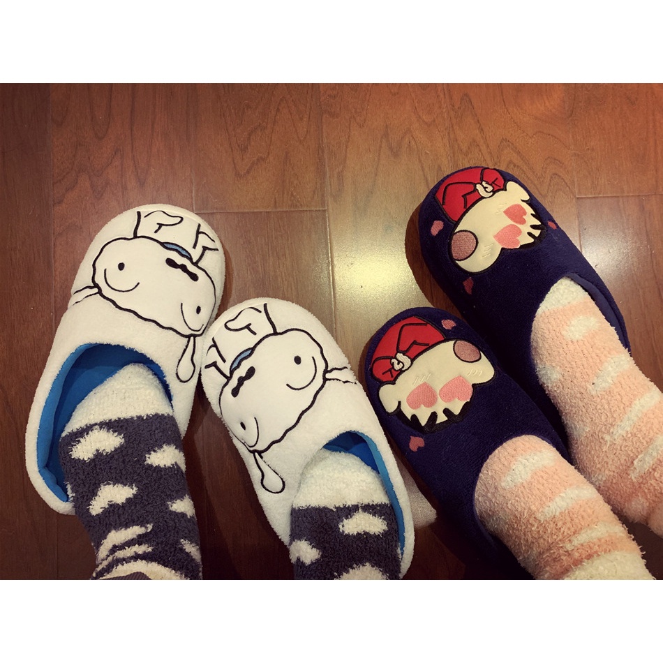 ☽̅ Dép Bông Đi Trong Nhà Chống Trượt Hình Shin-Chan Hoạt Hình Nhật Bản Dễ Thương