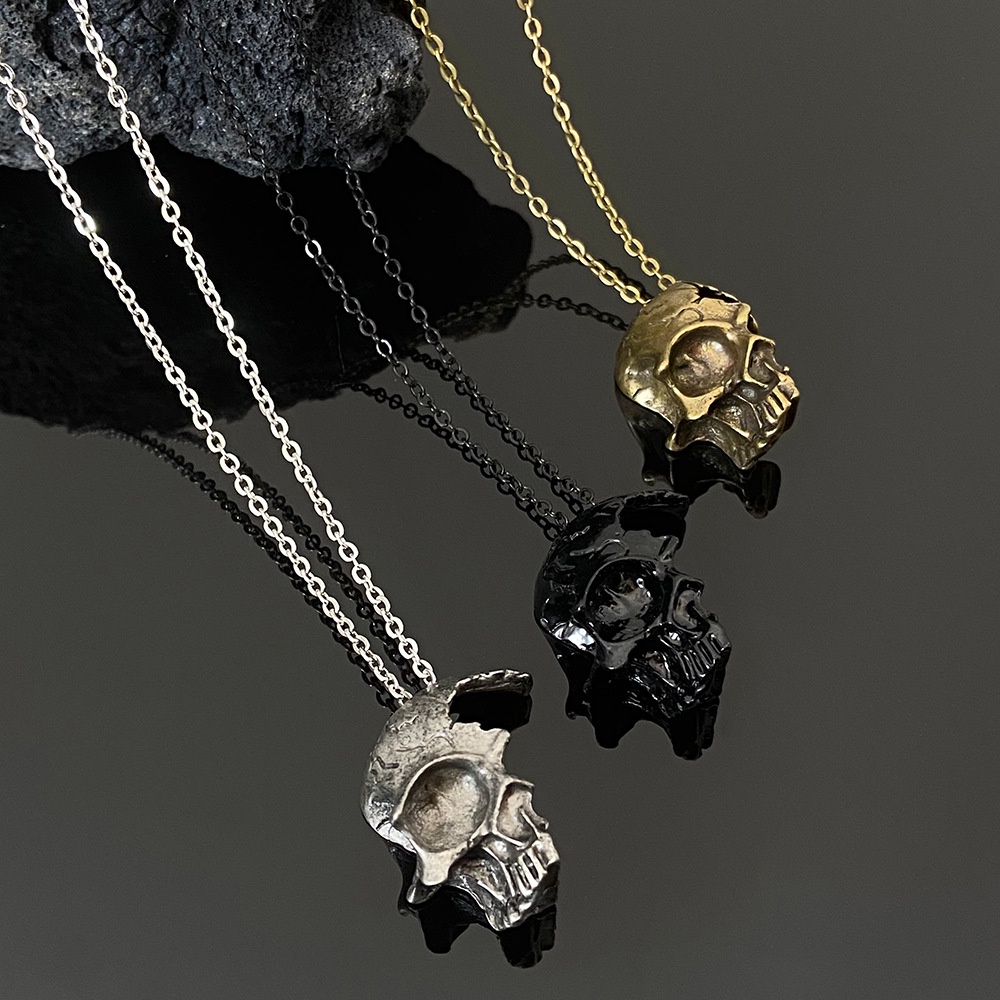 Vòng Cổ Choker Mặt Đầu Lâu Hợp Kim Phong Cách Gothic Cổ Điển Cho Nam Và Nữ