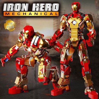 Đồ chơi lắp ráp mô hình xếp hình siêu nhân marvel iron man mecha 6011 mk42 moc mech mk85 machine armour 6009