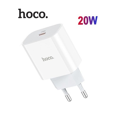 Củ sạc PD20W Hoco C76A Plus 1 cổng Type-C hỗ trợ sạc nhanh 3A chân tròn tiêu chuẩn