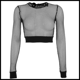 [C103] Áo croptop lưới dài tay