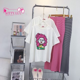Set áo thun in hình quần ống loe siêu siêu hot